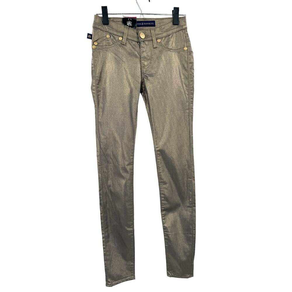 Rock & Republic Metallic Skinny Jeans NWT